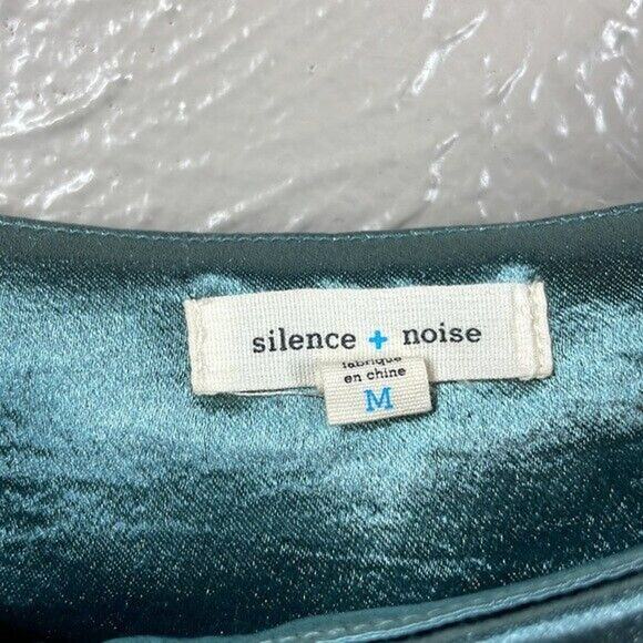 UO SILENCE + NOISE Silver Green Camisole Mini Night Dress Strappy Silky Medium - Picture 3 of 6